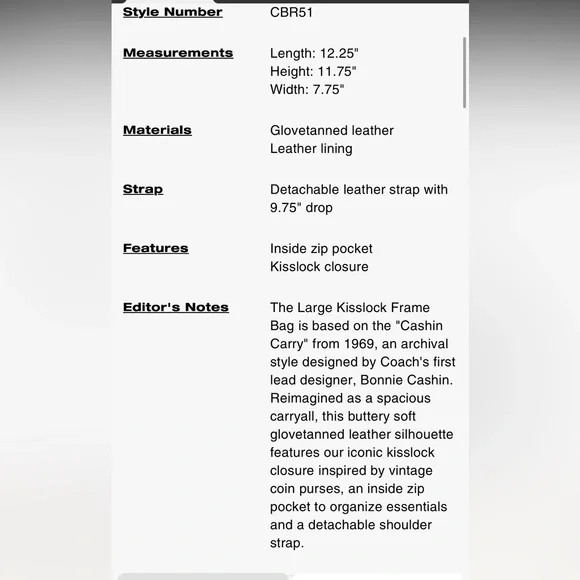 COACH Large Kisslock Frame Bag Designer Black Leather Clutch with Gold NEW TAGS - Picture 12 of 17